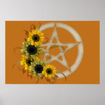 Pentagram del girasol impresiones