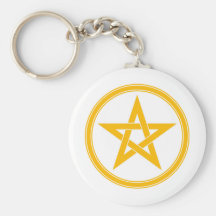 Pentagram del pentáculo de la mandarina llavero personalizado