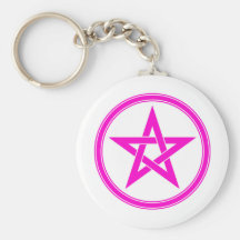 Pentagram magenta del pentáculo llaveros