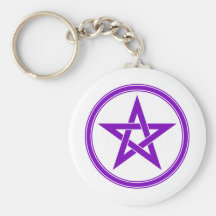 Pentagram púrpura del pentáculo llavero
