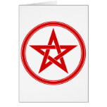 Pentagram rojo del pentáculo felicitacion 