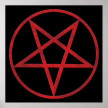 Pentagram rojo poster