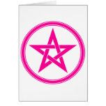 Pentagram rosado del pentáculo tarjeta