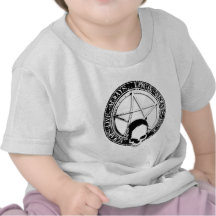 pentagram ruedas rock and skull wings camiseta
