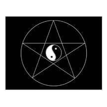 Pentagram Yin Yang Tarjeta Postal