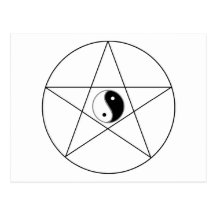 Pentagram Yin Yang Tarjetas Postales