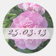 Peonies rosados que casan a los pegatinas
