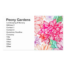 Peonies y Wildflowers Tarjeta De Negocio