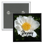 Peony del oro blanco pin