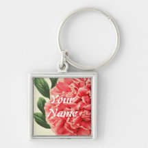 Peony del vintage/Pfingstrose retro Llaveros Personalizados