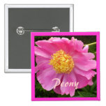 Peony rosado amelocotonado pin