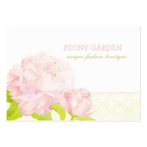 Peony + Tarjetas de visita elegantes de moda del f