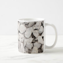 Pequeña cubierta de piedra blanca tazas