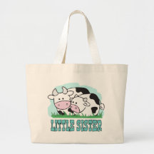 Pequeña hermana de las vacas lindas bolsas lienzo