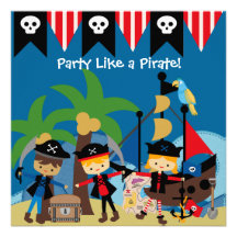 Pequeña invitación del cumpleaños de los piratas
