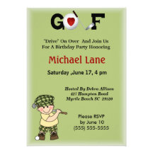 Pequeña invitación del golfista de los niños