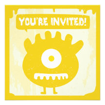 Pequeña invitación del monstruo - AMARILLO
