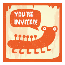 Pequeña invitación del monstruo - NARANJA