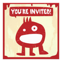 Pequeña invitación del monstruo - ROJO