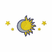 Pequeña luna y Sun camisetas bordadas