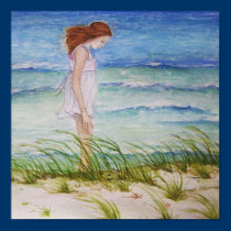 Pequeña maravilla en la playa posters