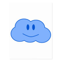 Pequeña nube feliz postales
