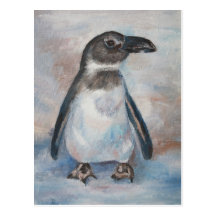 Pequeña postal fría del pingüino