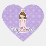Pequeña princesa de hadas bonita linda pegatinas corazon