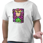 Pequeña princesa femenina. Corona, vestido, flores Camiseta