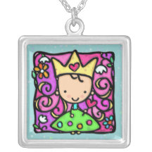 Pequeña princesa linda en lunares verdes del vesti joyeria