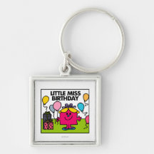 Pequeña Srta. Birthday Scene Llaveros Personalizados