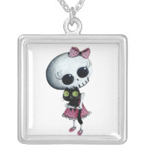 Pequeña Srta. Death - belleza de Hallowen Colgante