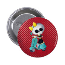Pequeña Srta. Death en la vespa Pins