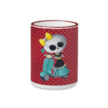 Pequeña Srta. Death en la vespa Tazas