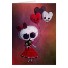 Pequeña Srta. Death Valentine Girl Felicitación