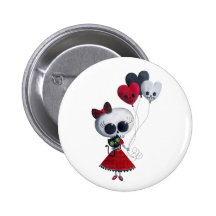 Pequeña Srta. Death Valentine Girl Pins