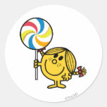 Pequeña Srta. Sunshine Lollipop Pegatina Redonda