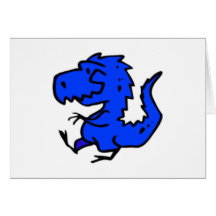 Pequeña tarjeta azul del dinosaurio