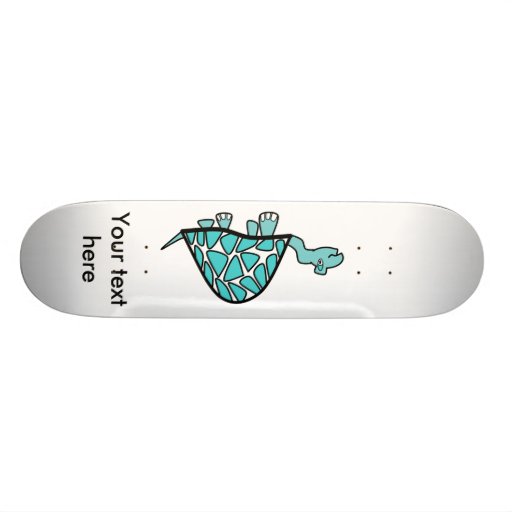 Pequeña tortuga azul linda patinetas personalizadas