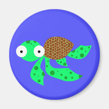 Pequeña tortuga de mar tonta iman