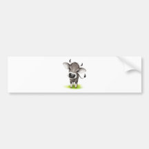 Pequeña vaca suiza etiqueta de parachoque