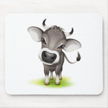 Pequeña vaca suiza tapete de ratón