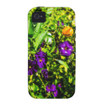 Pequeñas flores púrpuras Case-Mate iPhone 4 carcasas