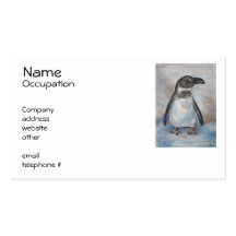 Pequeñas tarjetas de visita frías del pingüino