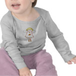 Pequeño ángel lindo con las medias y el petirrojo  camisetas