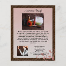 Pequeño aviador rosado del fiesta de los cosmético flyer personalizado