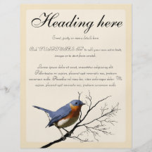Pequeño azul del pájaro, personalizable tarjetas informativas