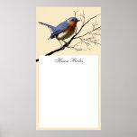 Pequeño azul del pájaro, planificador de la pared poster