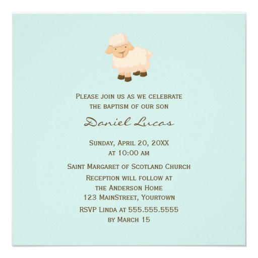 Pequeño bautismo del cordero invitación