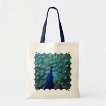 Pequeño bolso del pavo real bonito bolsa lienzo